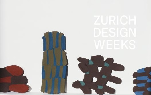 Hand-thrown mugs, goblets and bowls made of colored stoneware in shades of blue, green and rust red by Andrea Roman, exhibited at the Zurich Design Weeks — Ceramics Workshop at db pottery
